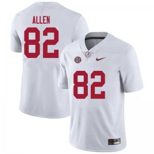 NCAA Men's Alabama Crimson Tide #82 Chase Allen Stitched College 2020 Nike Authentic White Football Jersey OK17A07MX